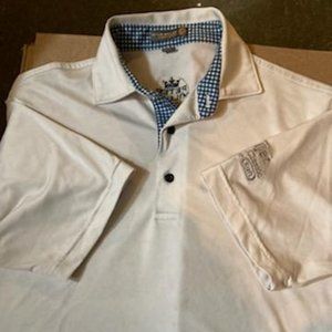 White Peter Millar Golf Polo with Checkered Collar